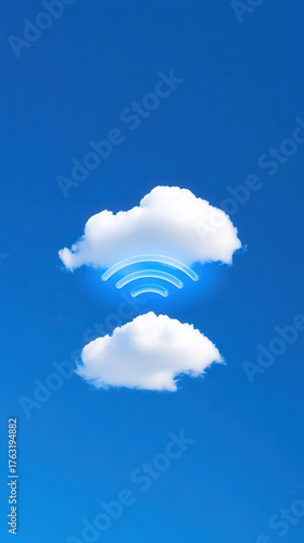 Cloud connectivity illustration digital sky graphic design minimalist environment clear view technology concept