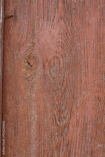 Close up of rustic brown wooden texture featuring detailed grain patterns and natural imperfections. Ideal for backgrounds, design elements, or vintage decorative surfaces with organic character.