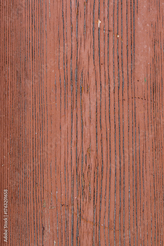 Close up of rustic brown wooden texture featuring detailed grain patterns and natural imperfections. Ideal for backgrounds, design elements, or vintage decorative surfaces with organic character.