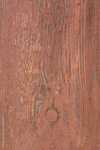 Close up of rustic brown wooden texture featuring detailed grain patterns and natural imperfections. Ideal for backgrounds, design elements, or vintage decorative surfaces with organic character.