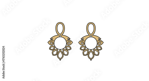 Elegant ornate chandelier style earrings with pear shaped gemstones adorned with small crystals glamorous luxury jewelry accessory for women isolated on white background