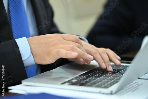 businessman working on laptop