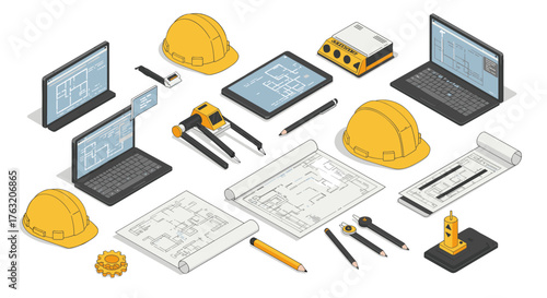Isometric construction tools and digital devices for modern architecture design