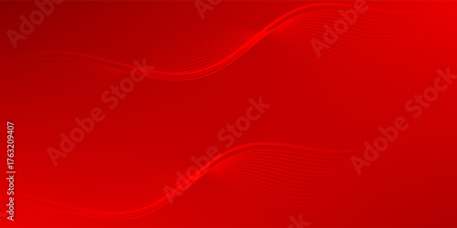 gradient red background with wavy line element.