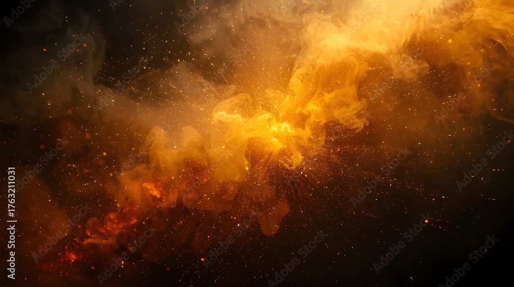 Fototapeta premium smoke with golden cloud type background 