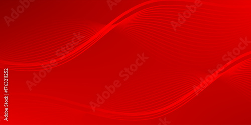 gradient red background with wavy line element.