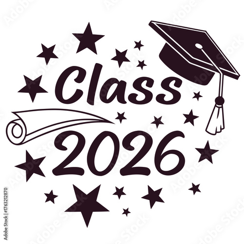 Vector art of class of 2026 isolated