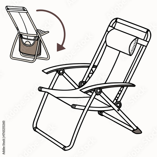 Vector art of reclining chair