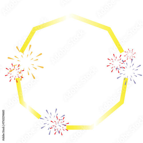 New Year Frame with Fireworks