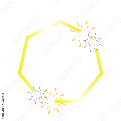 New Year Frame with Fireworks