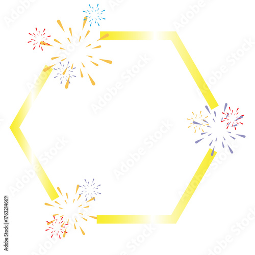 New Year Frame with Fireworks