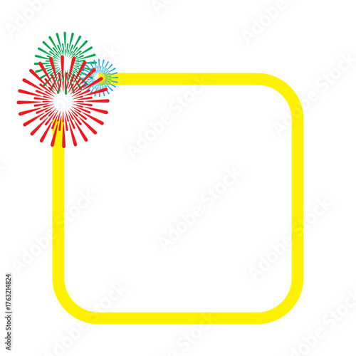 New Year Frame with Fireworks