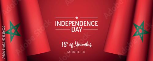 Morocco independence day vector banner, greeting card.