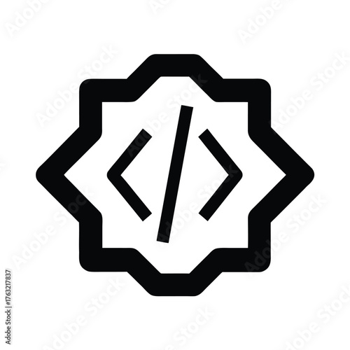 Flat Style Coding Brackets Programming Icon