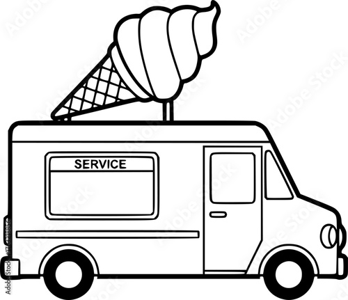 Ice cream truck serving refreshing ice cream cones and frozen desserts
