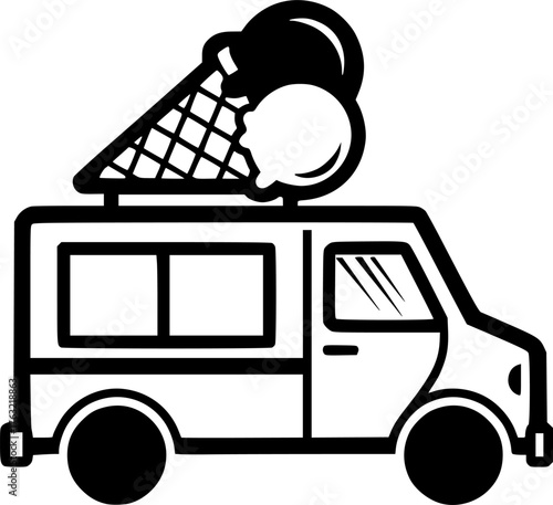 Ice cream truck serving refreshing ice cream cones and frozen desserts

