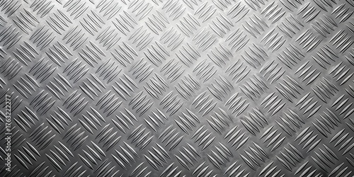 Metallic aluminum sheet with gray background and subtle shadow effect