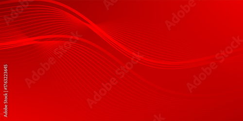 gradient red background with wavy line element.