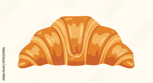 Delicious Golden Croissant Freshly Baked Pastry.