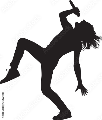 Rockstar Silhouette Passionate Performer in Action