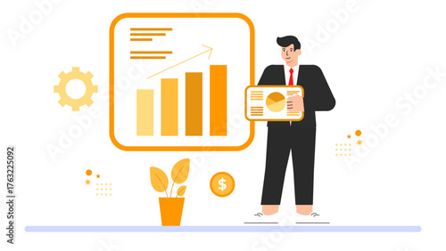 Business Budget Planning and Analysis Flat Vector Illustration