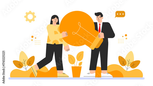 Flat Design Innovation and Creative Idea Concept Flat Vector Illustration