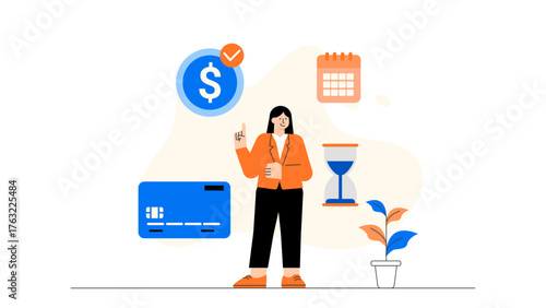 Digital Payment and Online Banking Concept Flat Vector Illustration