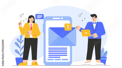 Email Marketing and Lead Generation Illustration Flat Vector Illustration