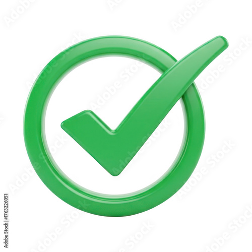 Free Download Vibrant glossy emerald green checkmark symbol inside a circle for confirmation and approval concepts transparent background - GFXLoad