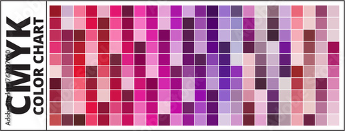 Red to Purple Color Bridge Coated CMYK. Color Chart. Print Test Page. CMYK, Pantone. Vector color palette. PANTONE-05.eps