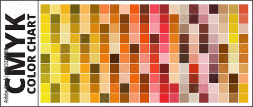 Yellow Color Bridge Coated CMYK. Color Chart. Print Test Page. CMYK, Pantone. Vector color palette. PANTONE - 06.eps