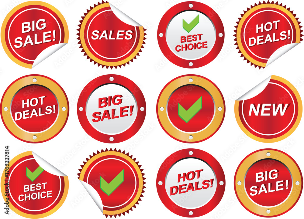 Obraz premium Circular sale stickers