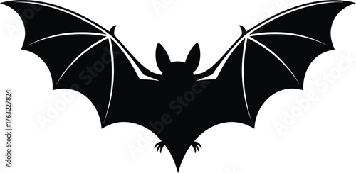Bat Silhouette Fangs Wings Flapping Night Flying
