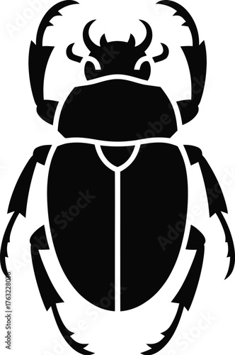 Black Beetle Silhouette Vector Graphic Isolated