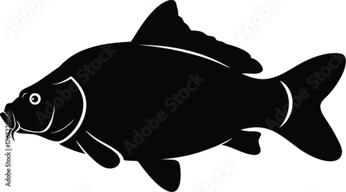 Black Carp Fish Silhouette
