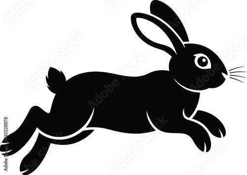 Rabbit Silhouette Leaping Animal Spring Wildlife Art