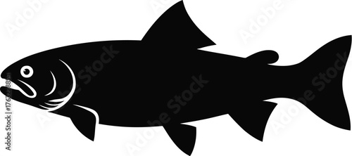 Salmon Fish Silhouette Aquatic Animal Icon
