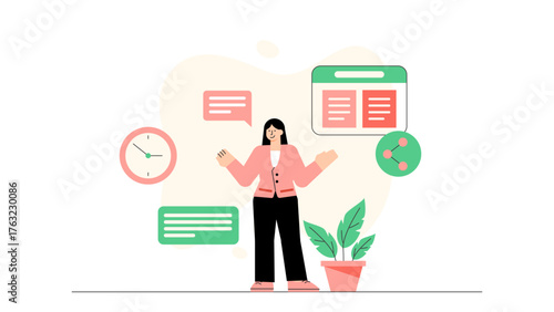 Business Conference and Event Flat Vector Illustration
