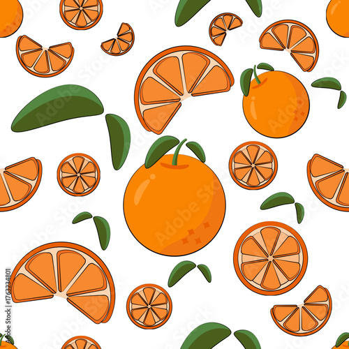 seamless pattern with oranges
