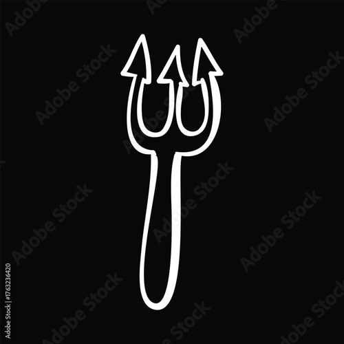 Trident Coloring hallowen icon white and black