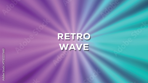 Colorful retro wave light rays on vibrant background