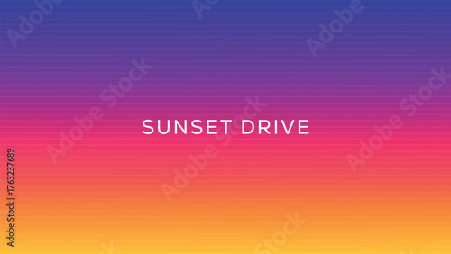 Retro gradient background in sunset color palette with stripes