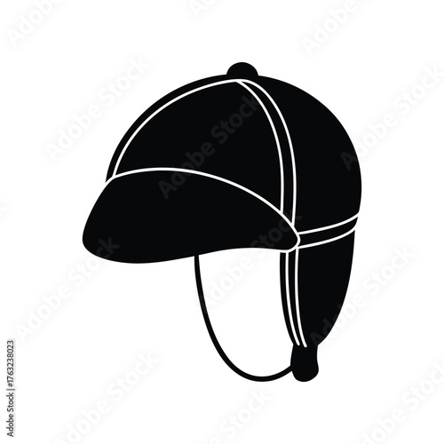 Silhouette vector art illustration of Earflap hat.eps