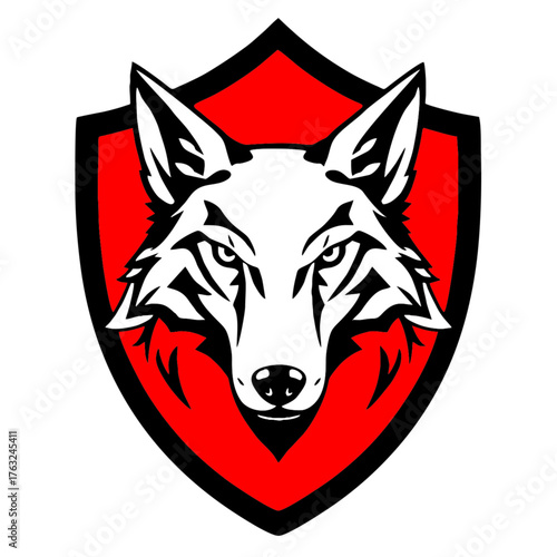 Geometric Wolf Face Emblem 