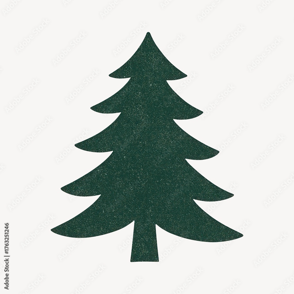Fototapeta premium Simple evergreen tree silhouette