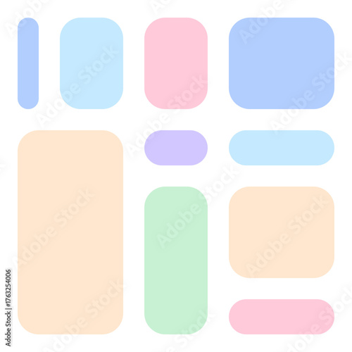 Abstract geometric pattern with pastel colors on white background design