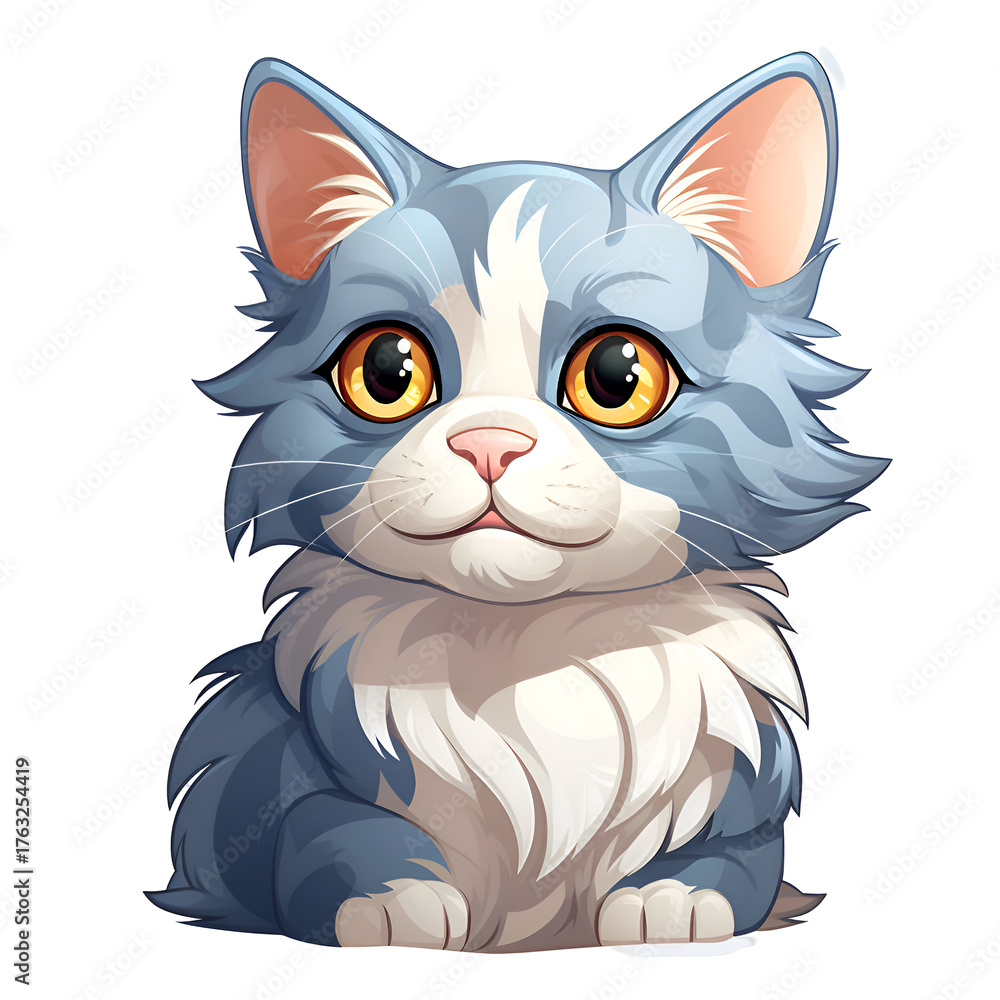 Obraz premium Adorable Blue and White Kitten. A Charming Pet Portrait