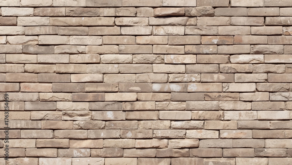 Obraz premium Abstract Brickwork Facade A Textured Tan Surface With Subtle Color Variations.