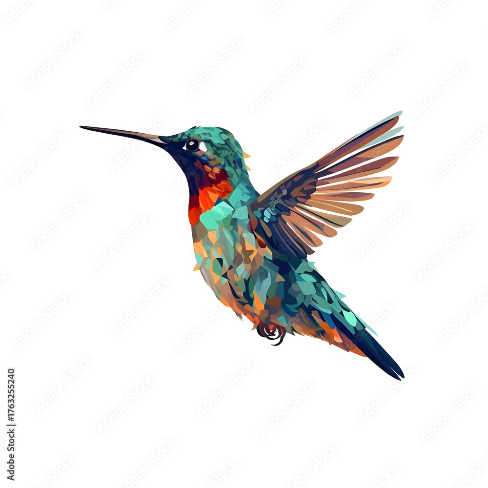 Obraz premium Vibrant Hummingbird in Flight. A Colorful Nature Artwork