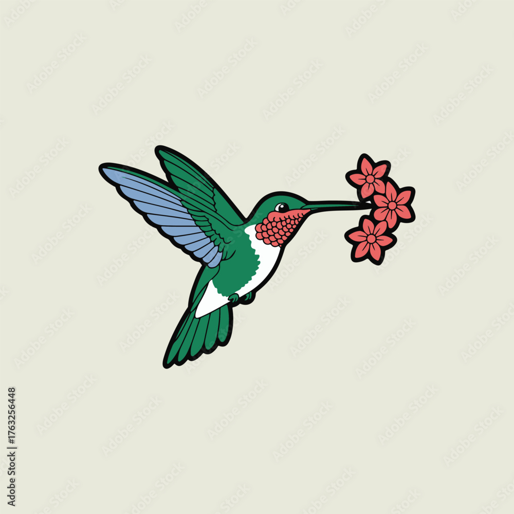 Obraz premium hummingbird and flower